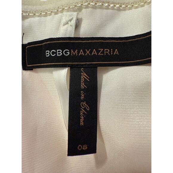 BCBGMAXAZRIA Off-White Strapless Silk Evening Gown Dress Size 8 - Picture 10 of 11